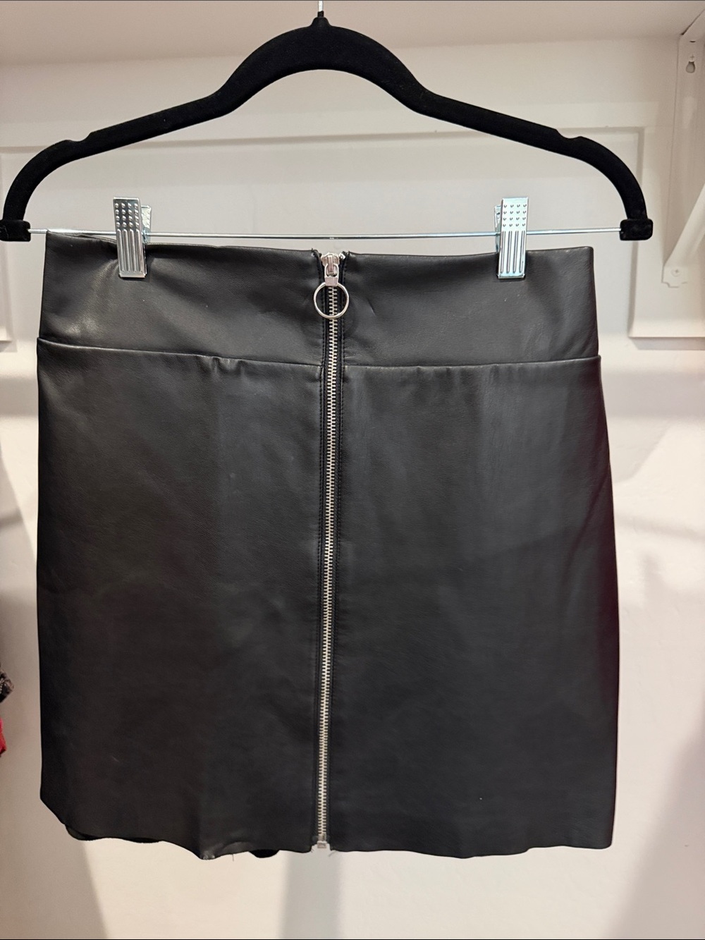Faux leather mini skirt